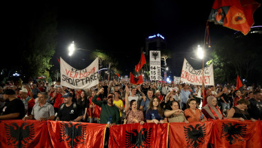 protest albania tirana jared kushner trump