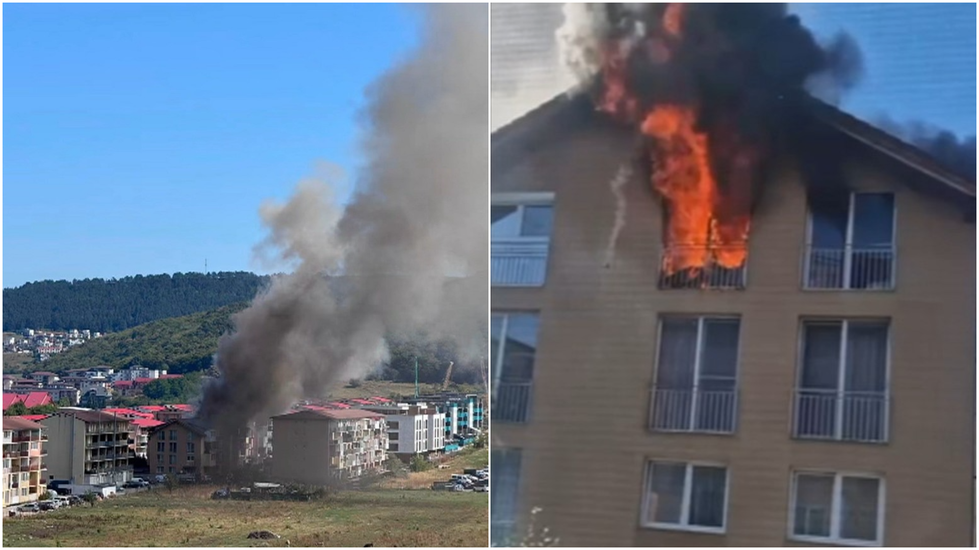 Incendiu violent la un bloc din Florești, județul Cluj. Flăcările au cuprins mai multe apartamente, iar traficul este blocat