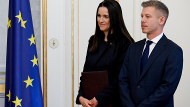 Péter Magyar și Anita Orbán