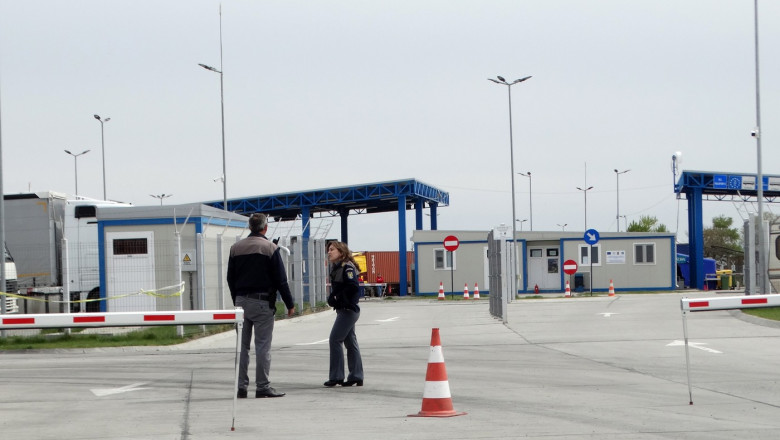 the border into Romania as refugees flee Ukraine following the Russian invasion 2022