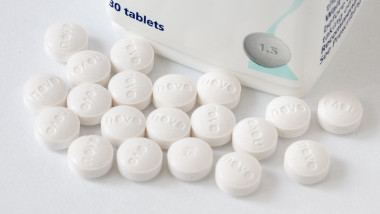 Still life of Wegovy semaglutide tablets on a white background.