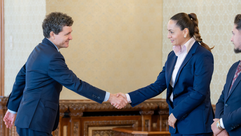 Anamaria Gavrilăda mana cu Nicusor Dan la consultările de la Cotroceni.