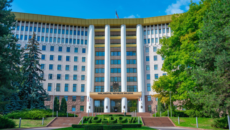 Chisinau, Moldova, August 23, 2023: Parliament in moldovan capital Chisinau