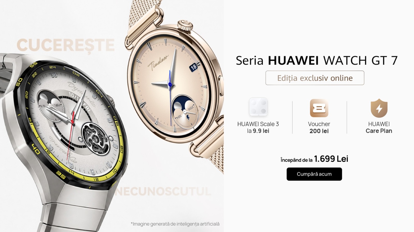 (P) Seria HUAWEI WATCH GT 7. Ceasurile care îți înțeleg nevoia de mișcare și știu cum funcționează corpul tău, oriunde și oricând