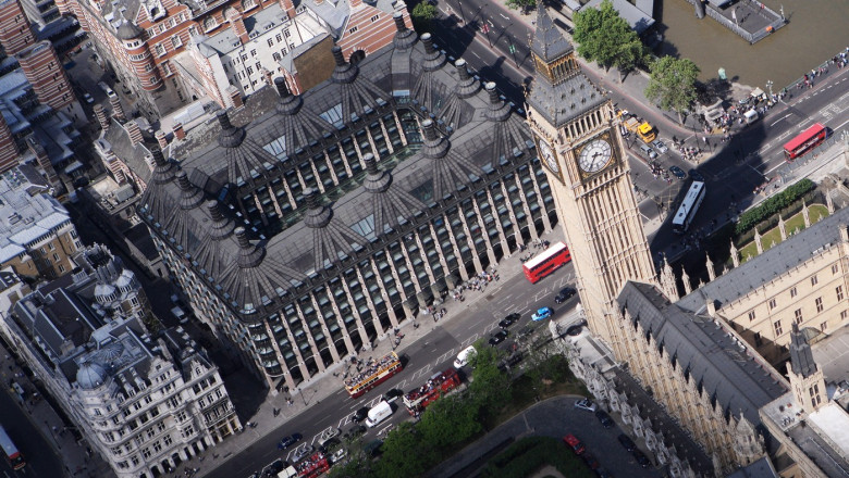Big Ben and government offices, Westminster, London, UK