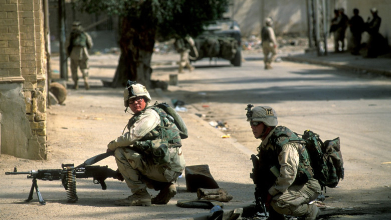 US troops in Baghdad streets, Iraq