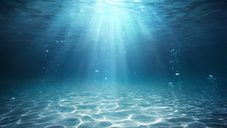 Underwater Sea - Deep Water Abyss With Blue Sun light