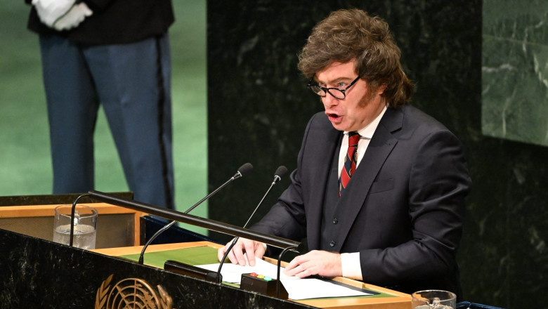 President Javier Gerardo MILEI of the Argentine Republic addresses day 2 of the opening of the 81st Session of the United Nations General Assembly at United Nations Headquarters in New York
