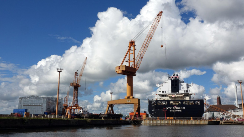 In the port of Bremerhaven
