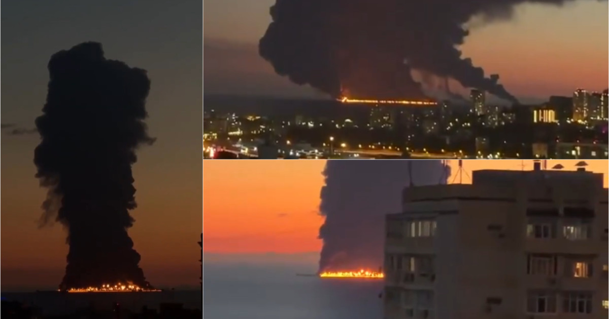 Incendiu uriaș pe Marea Neagră: un petrolier a fost lovit de Ucraina ...