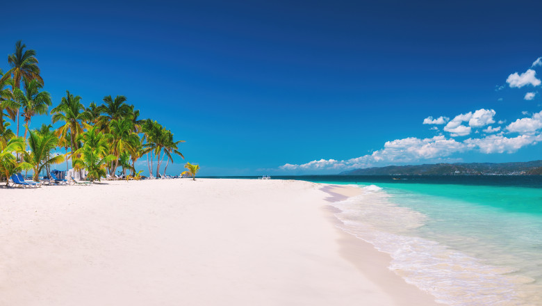 Exotic,Tropical,Beach,And,Palm,Trees,On,Bacardi,Island,Cayo