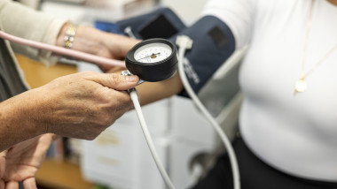 Blood pressure measurement in progress