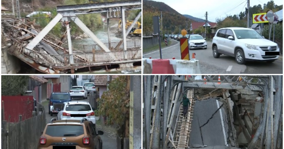 Pod prăbușit de aproape o lună, coșmar pentru localnici. Oamenii se revoltă: „N-au făcut nimic două săptămâni. Jale!”