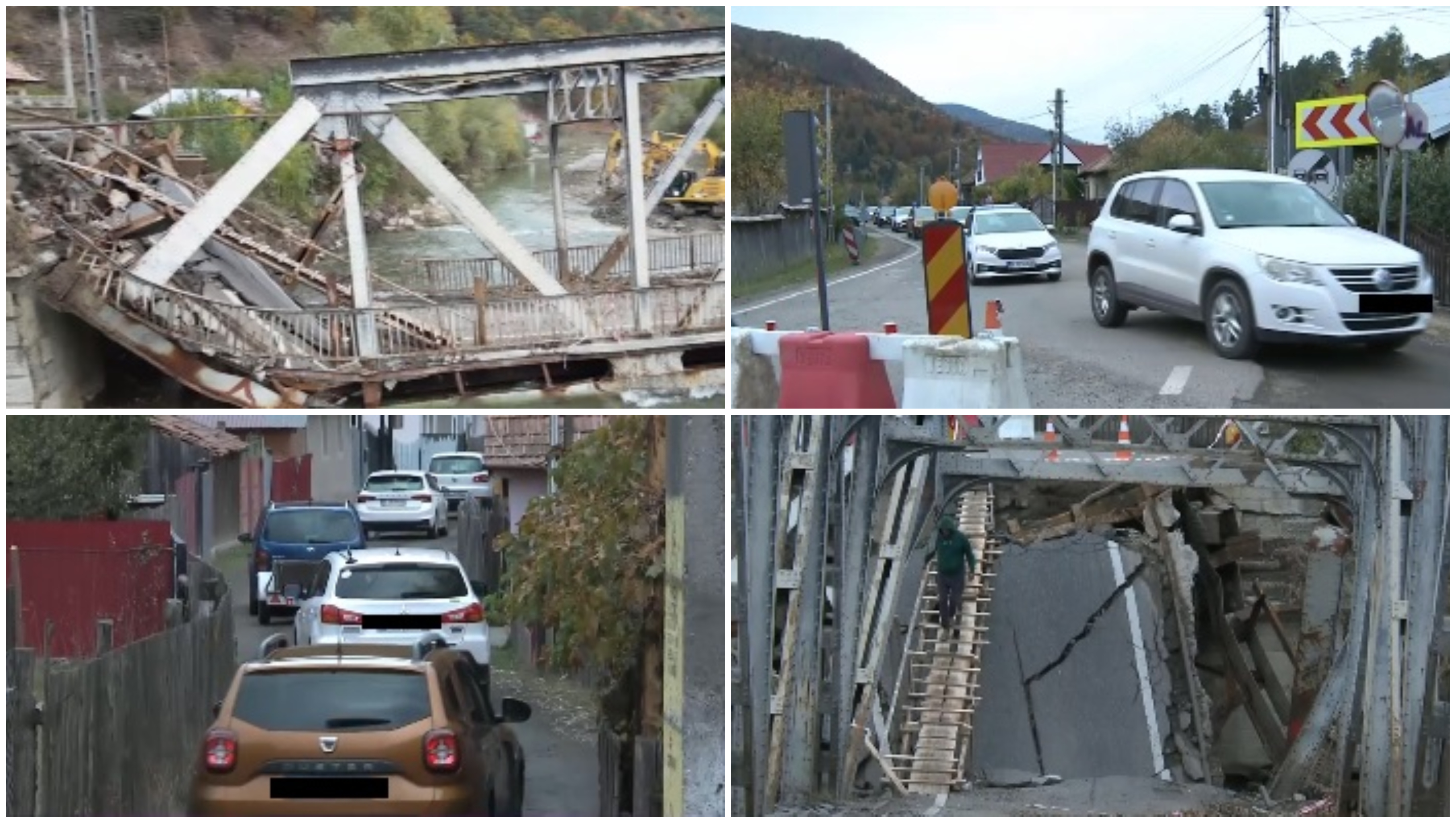 Pod prăbușit de aproape o lună, coșmar pentru localnici. Oamenii se revoltă: „N-au făcut nimic două săptămâni. Jale!”