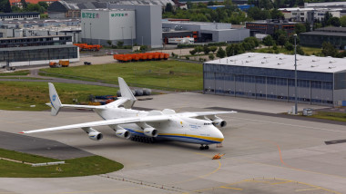 antonow 225 at leipzig halle airport.