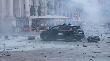 Italy: Massive Student Protests In Italy Against Problems In Schools, Military Spending And Restrictions On Immigrants. Students Protest In Milan. Clashes With The Police