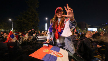 Demonstrators supporting the opposition ''Student List'' electoral list take to the streets after former Serbian President Aleksandar Vucic officially conceded defeat