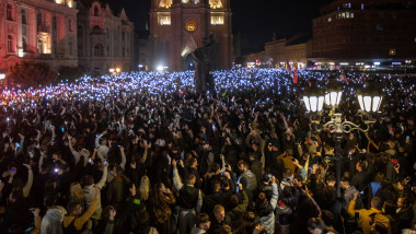 Celebration Of Student List No. 3's Victory In Serbian Parliamentary Elections In Novi Sad, Serbia - 26 Oct 2026
