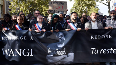 Aubervilliers, France. 25th Oct, 2026. Tribute in Aubervilliers, to Pengo Bossio Wangi, victim of a racist attack in Trappes, in the Yvelines departement near Paris, by bursts whose alleged perpetrator, Kevin T. is suspected of having acted by racism. in