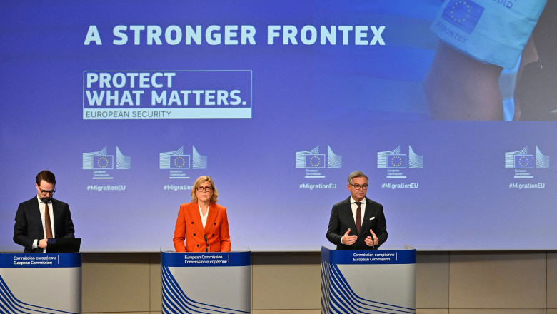 Henna Virkkunen and Magnus Brunner hold joint press conference in Brussels