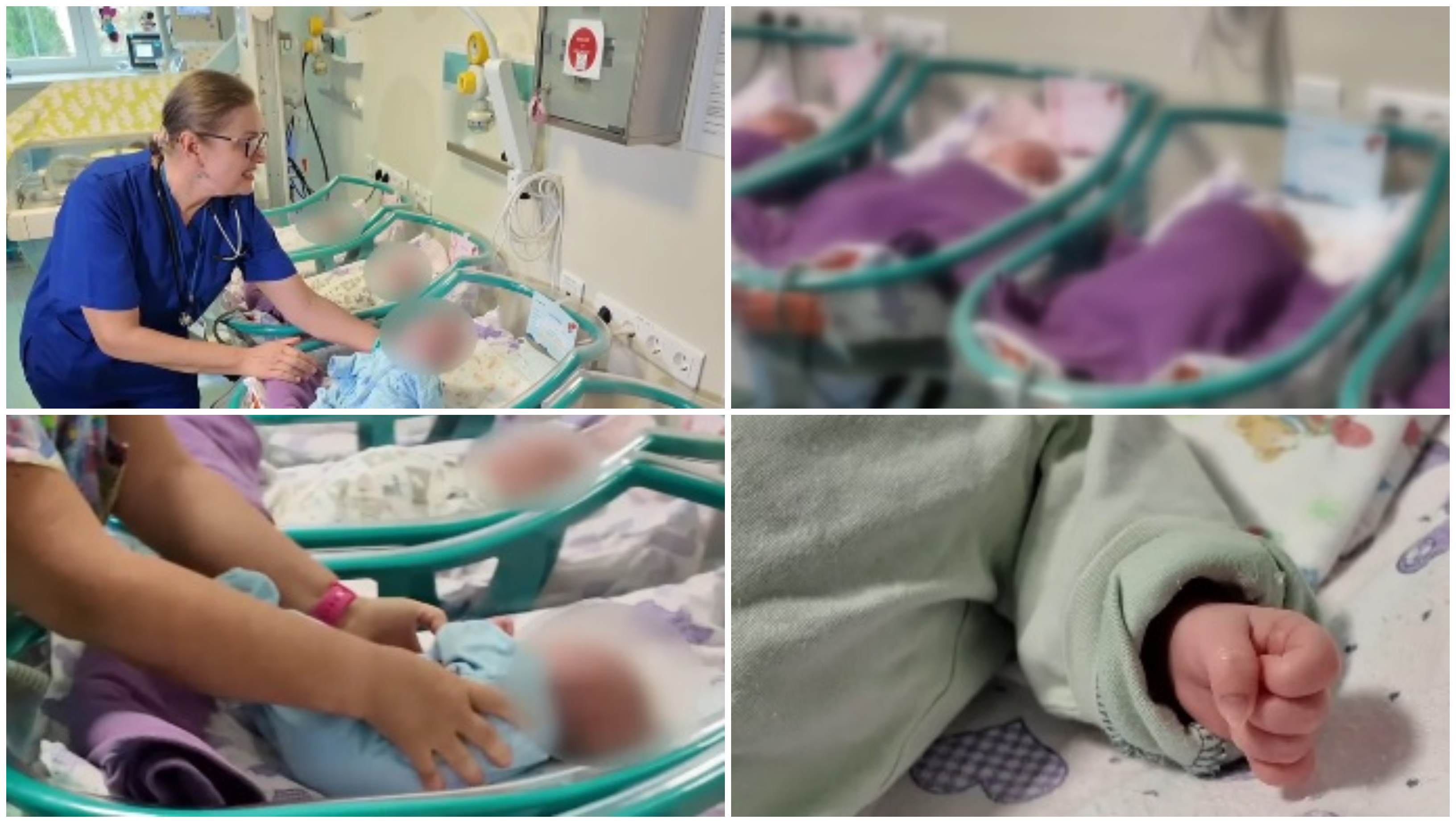 Caz rar într-o maternitate din România. Povestea celor patru frați născuți la doar 26 de săptămâni: „O minune!”