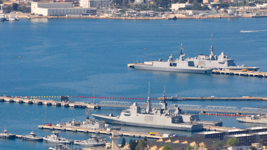 Toulon naval base as seen from Mount Faron