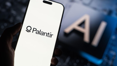 Palantir AI logo is displayed on the screen of a smartphone, in Bangalore, India, on May 11, 2026