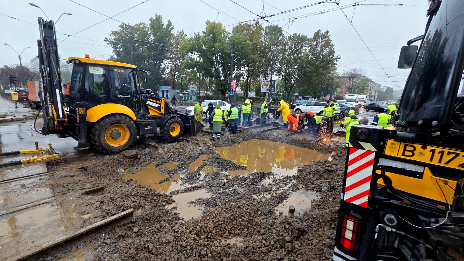 Au început lucrările de modernizare a intersecţiei Calea Rahovei-Şoseaua Progresul. Trasee de tramvai, modificate