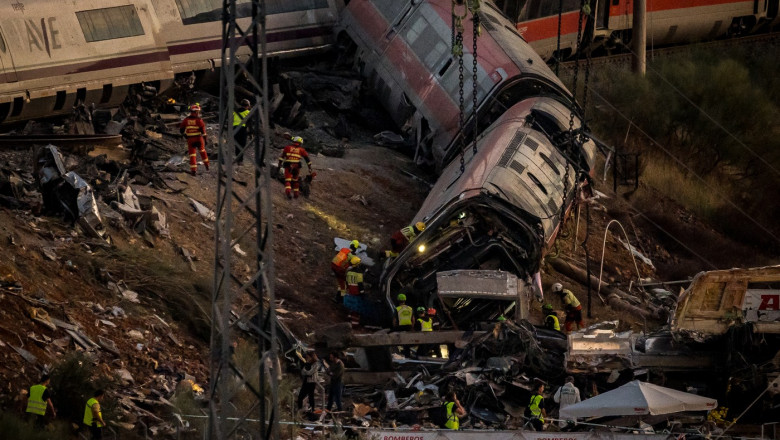 Tragedia feroviară din Spania: 36 de victime au fost identificate prin amprente. 67 de persoane sunt încă date dispărute