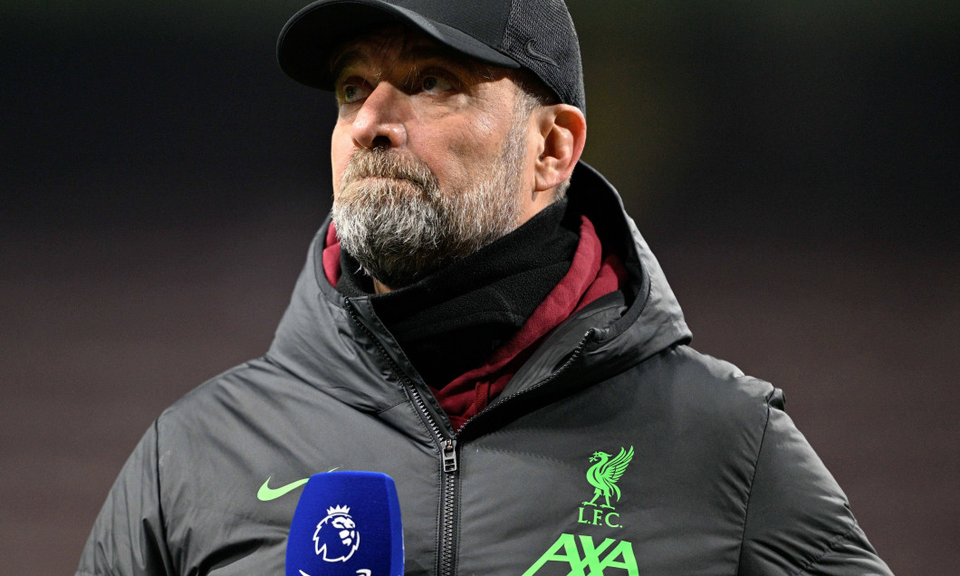 Premier League Burnley v Liverpool Jürgen Klopp manger of Liverpool Football Club interviewed ahead of the game, during