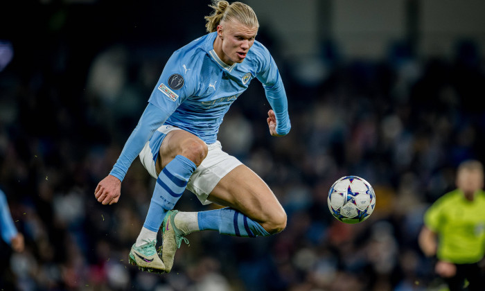 Manchesters Erling Haaland. Fussball UEFA Champions League, Vorrunde 5. Spieltag: Manchester City - RB Leipzig 3:2. 28.