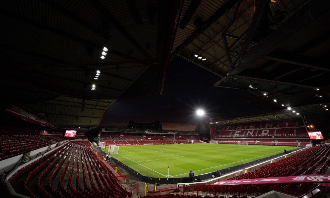 Nottingham, England, 15th December 2023. General view of the stadium under lights during the Premier League match at the