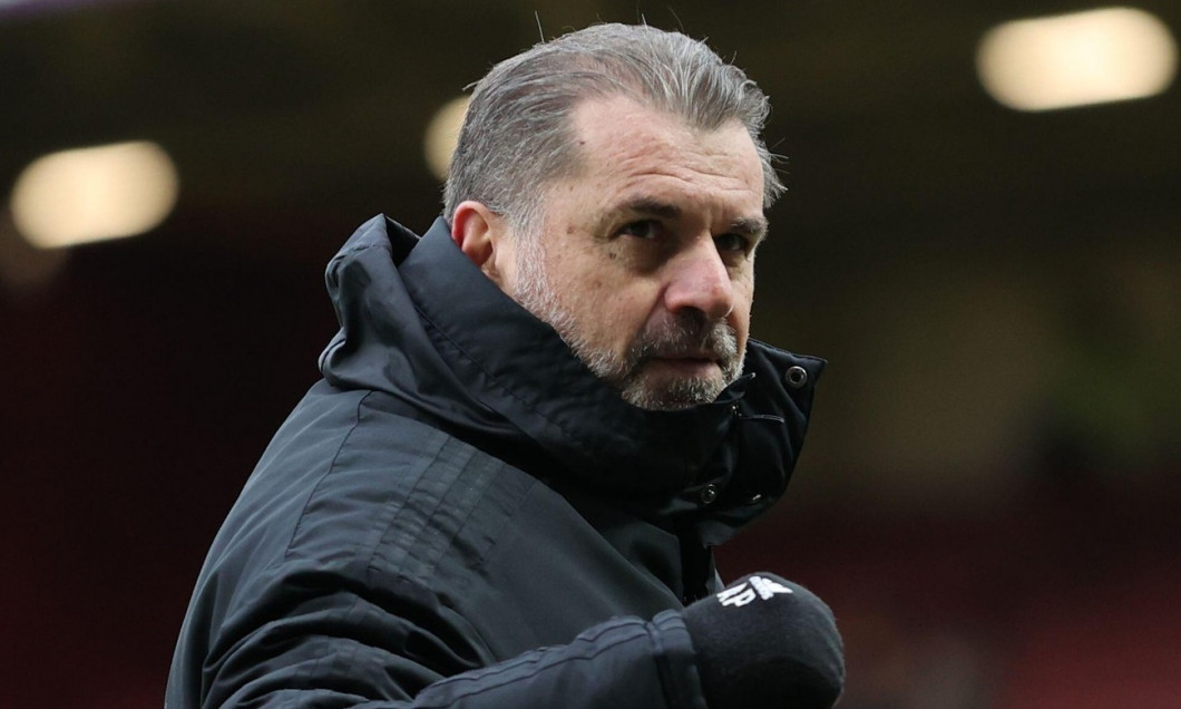 Celtic manager Ange Postecoglou salutes the fans after the final whistle following the cinch Premiership match at Fir Park, Motherwell. Picture date: Sunday February 6, 2022.