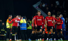 Manchester United's Anthony Martial (left) celebrates with a fan after scoring their side's third goal of the game during the Premier League match at Goodison Park, Liverpool. Picture date: Sunday November 26, 2023.