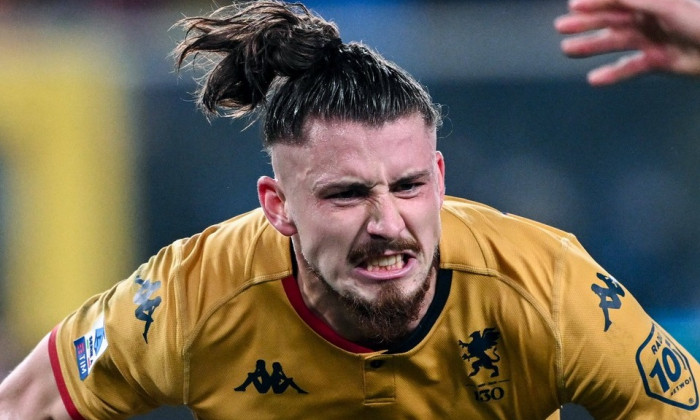 Genova, Italy, 29.12.23: Radu Dragusin (5 Genoa CFC) celebrates his goal during the Serie A game between Genoa CFC and F