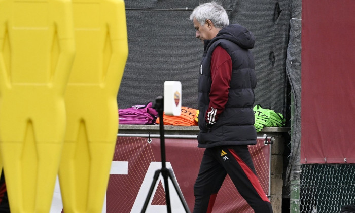 AS Roma training, Europa League, Football