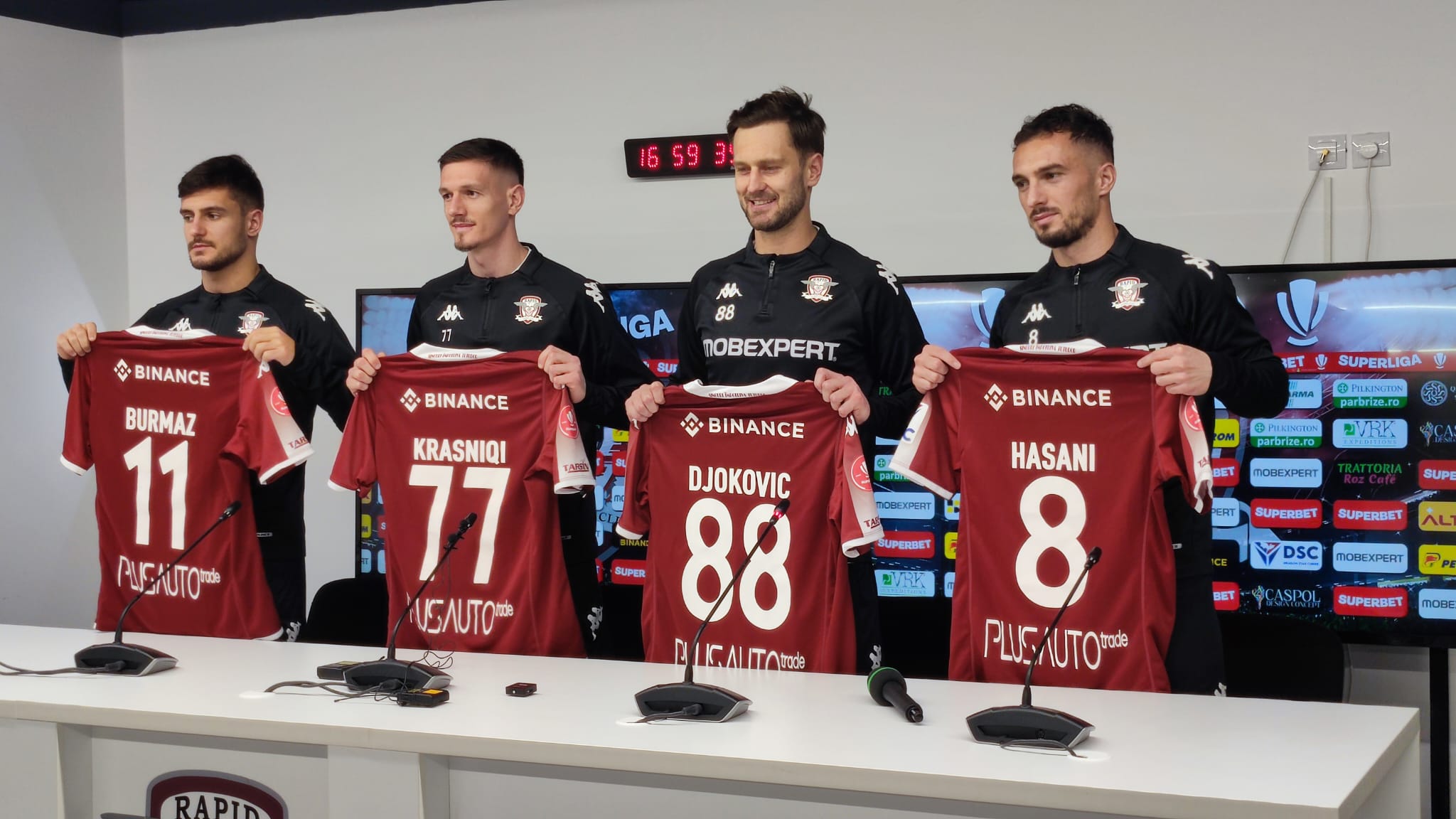 Rapid și-a prezentat cele patru achiziții: ce au declarat Djokovic, Hasani, Krasniqi și Burmaz