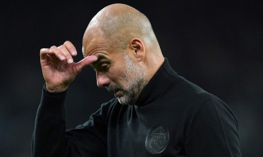 File photo dated 11-10-2022 of Manchester City manager Pep Guardiola looks frustrated after the final whistle. The game that saw them clinch their spot was actually a forgettable goalless draw in Copenhagen in which Sergio Gomez was sent off, but the job