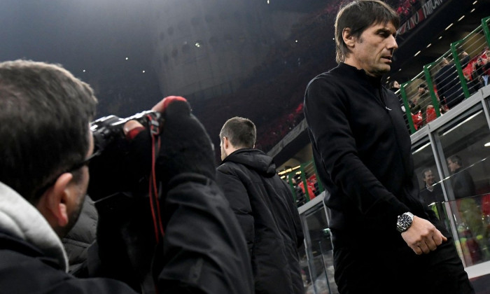 Antonio Conte head coach of Tottenham Hotspur is photographed during the Uefa Champions League football match between AC Milan and Tottenham Hotspur a