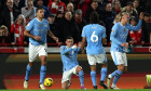 Brentford v Manchester City, London, UK - 5 Feb 2024 Goal celebrations for Phil Foden of Manchester City during the Prem