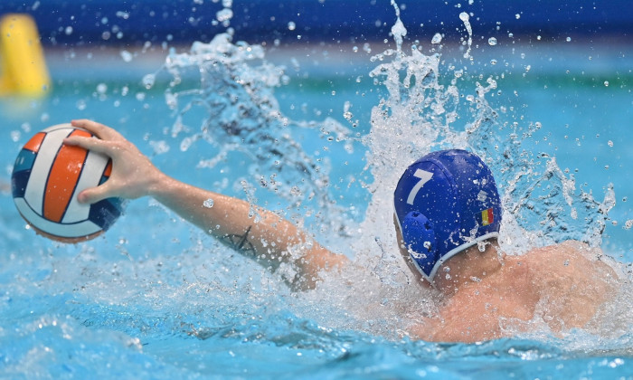 Zagreb, Croatia, 120124. European Water polo, Wasserball Championship 2024. Players Roger Tahull Pompte and Tudor-Andrei