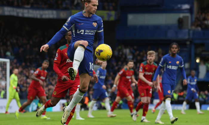 London, England, 4th February 2024. Mykhaylo Mudryk of Chelsea during the Premier League match at Stamford Bridge, Londo