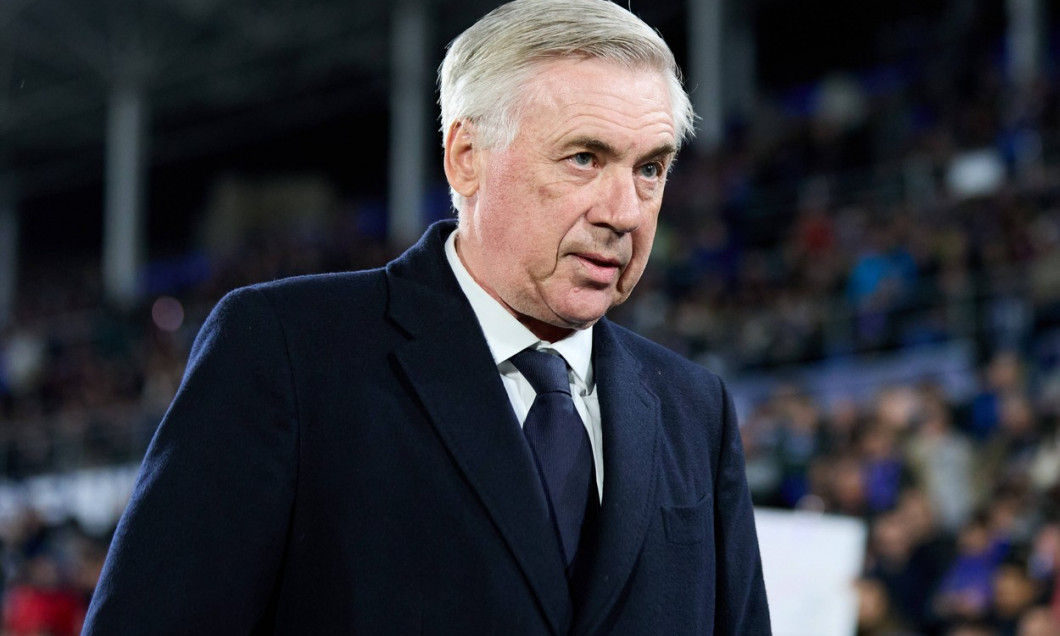 Carlo Ancelotti during the LaLiga EA Sports match between Getafe CF and Real Madrid CF at Coliseum Alfonso Perez on febr