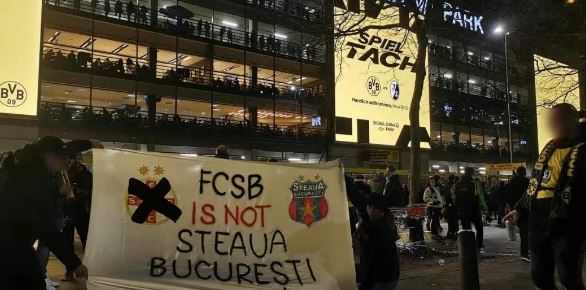 “FCSB nu e Steaua”. Banner-ul afișat la meciul celor de la Borussia Dortmund