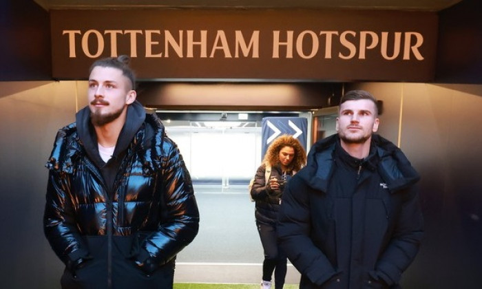 Radu Dragusin and Timo Werner visit the Tottenham Hotspur Stadium, London, UK - 16 Jan 2024