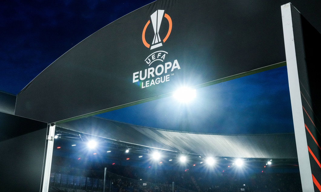 UEFA Europa League: Feyenoord v AS Roma Rotterdam - The Europa League logo during the 1st leg of the UEFA Europa League