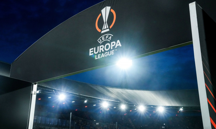 UEFA Europa League: Feyenoord v AS Roma Rotterdam - The Europa League logo during the 1st leg of the UEFA Europa League