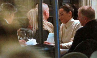 *EXCLUSIVE* Former German Tennis Legend Boris Becker enjoys a puff on his cigar at the dining table during lunch with a few friends and girlfriend Lilian de Carvalho Monteiro.
