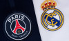 Close up of PSG &amp; Real Madrid Badge.