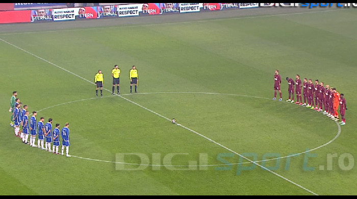 Minut de reculegere în memoria lui Alexei Navalnîi, la FCU Craiova - CFR Cluj / Foto: captură Digi Sport